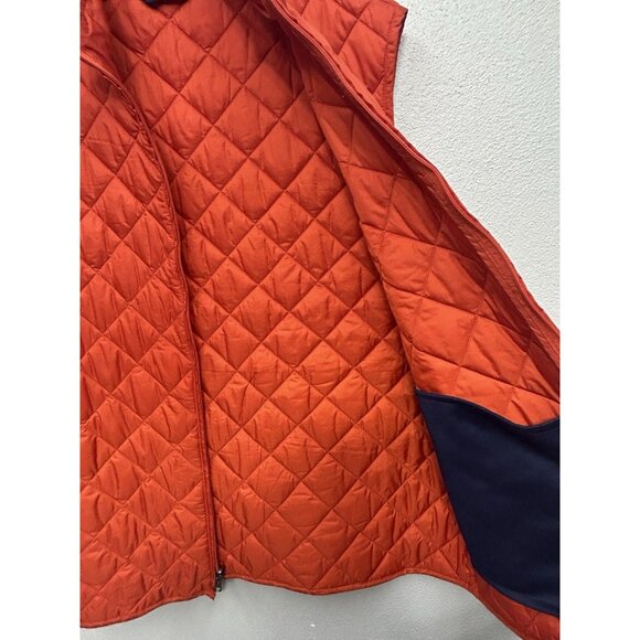 POLO GOLF Ralph Lauren Quilted Vest Men’s Large Orange Zip Pockets Lightweight - Picture 5 of 6